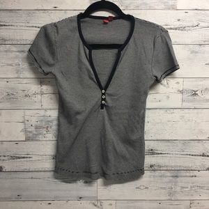 🍁 Esprit striped shirt with front button details